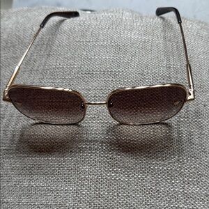 Authentic Versace elegant Gold and Brown Square Sunglasses